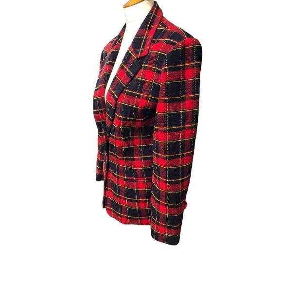 Vintage JOAN LESLIE TARTAN CHRISTMAS PLAID JACKET BLAZER LINED SIZE 16 - Picture 5 of 14